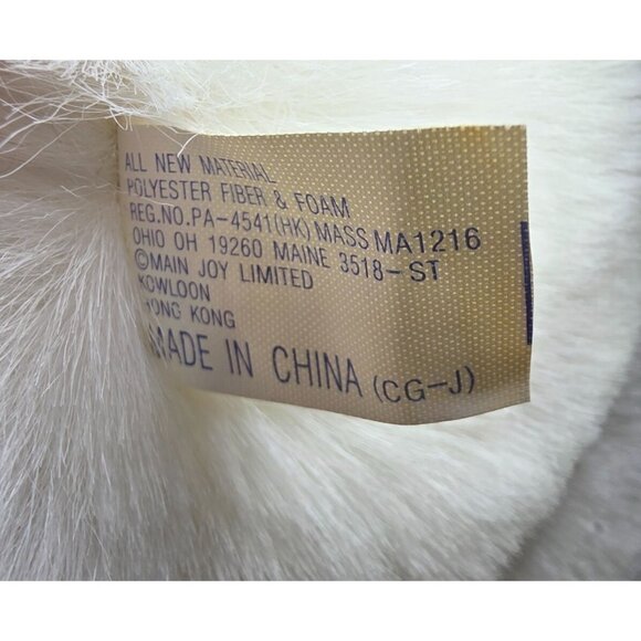 White 2001 Holiday Teddy Bear With Green Red Hat Scarf Stuffed Plush Toy kmart - Picture 4 of 6